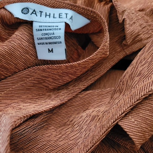 Athleta Echo Sleeveless Midi Crepe Dress NWOT Women’s Size Medium Bronze Rust - Picture 12 of 14